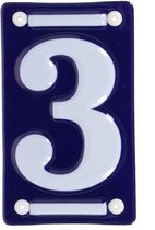 Numéro de maison émaillé 18x15 bleu/blanc n°66