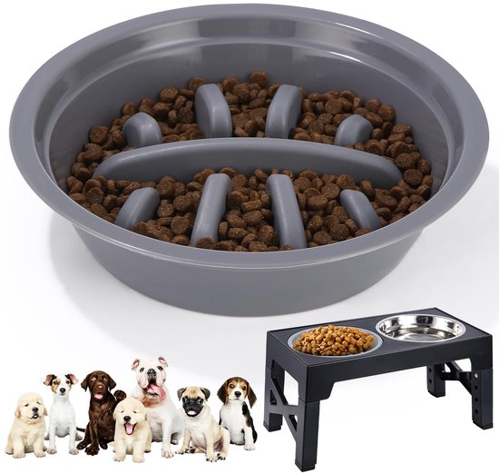 Outward Hound Fun Feeder Slo Bowl - Hondenvoederbak - tegen schrokken - muntgroen - Small/Tiny