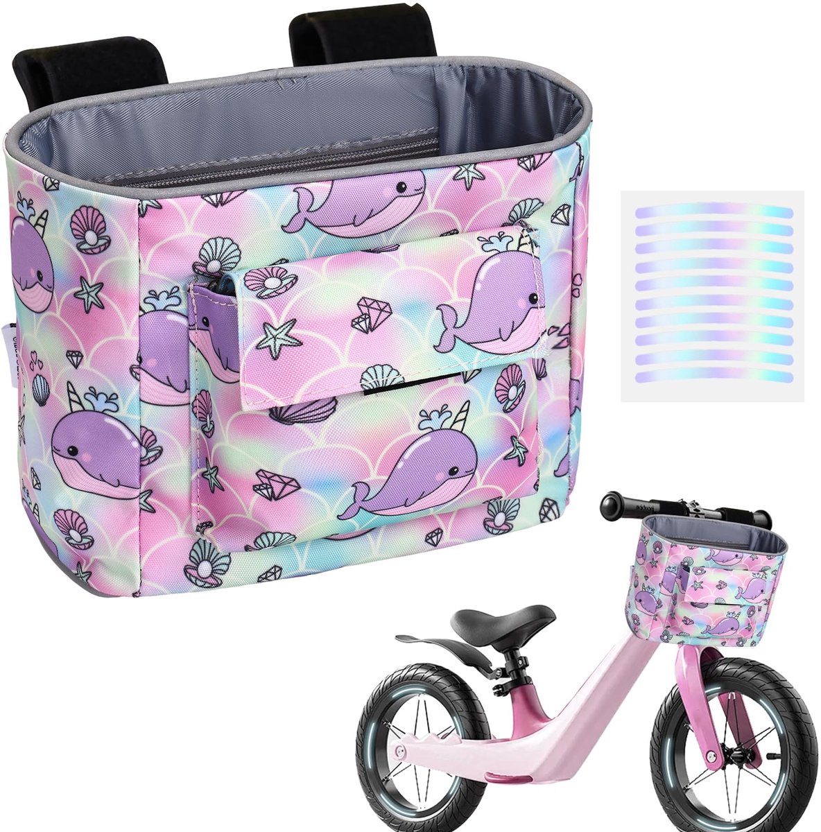 LOCAL LION stuurtas voor kinderfietsen, kinderfietsmandje voor op de fiets, kinderfietstas voor kinderfietsen, loopfietsen, driewielers, steps