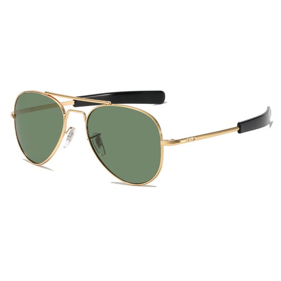 Lunettes de soleil aviateur polarisées militaires pour hommes avec branches à baïonnette