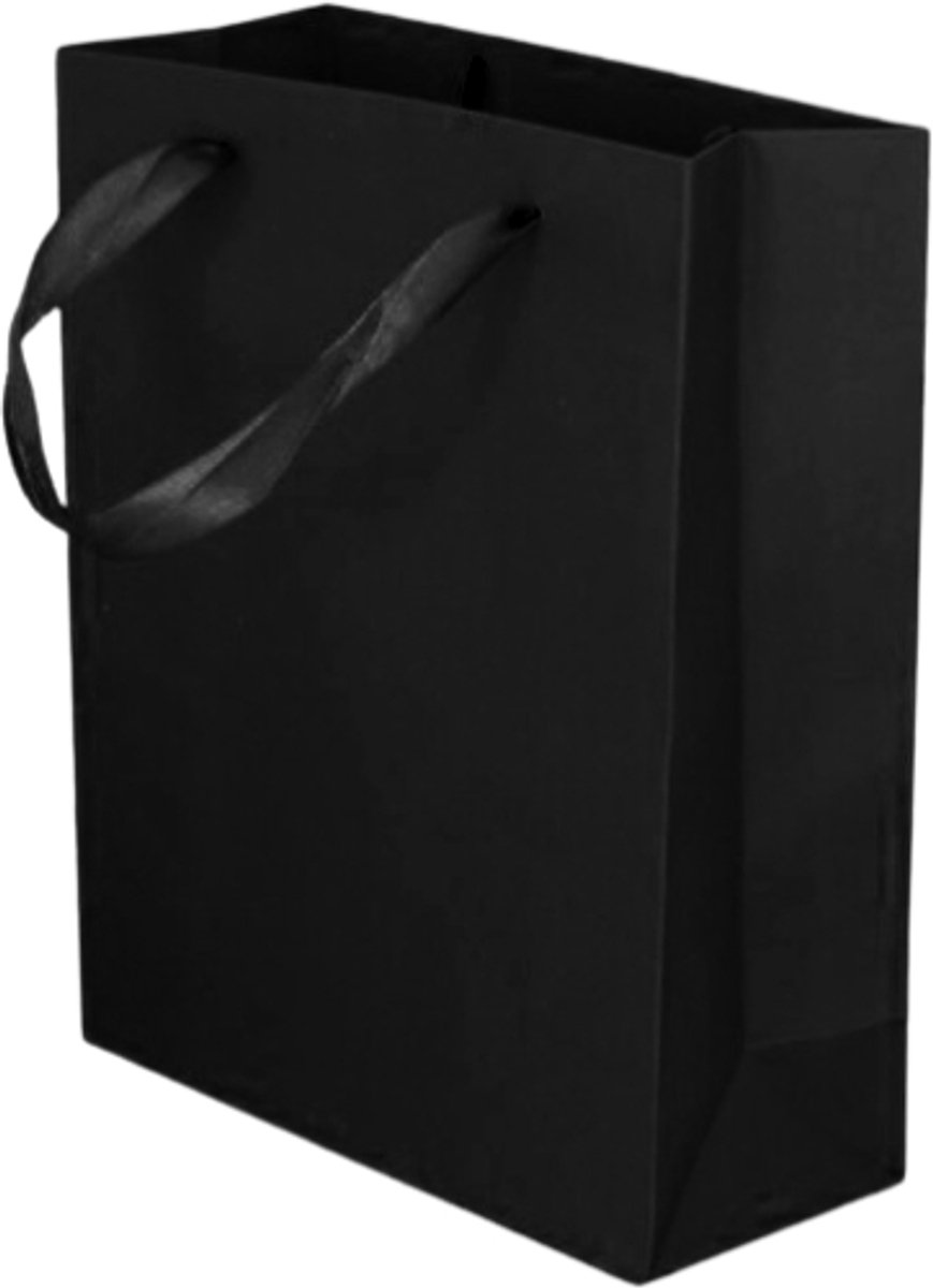 Kartonnen Cadeautas M Zwart (12st)