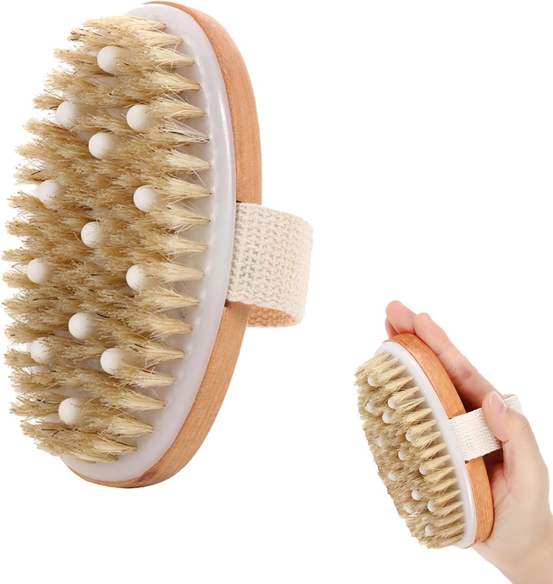 Huid lichaamsborstel droge borstel peelingborstel vermindering van lymfedrainage cellulitis natuurlijke peelingborstel met wildzwijnharen voor effectieve dieptemassage