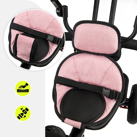 HyperMotion Percy Tricycle En Bois 2en1 - Draisienne Pour Enfant Dès 18 Mois, Rose