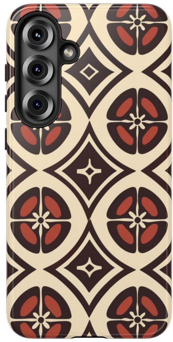 Geometrisch Bruin-Beige Patroon – Telefoonhoesje Geschikt voor Samsung Galaxy S25 Plus