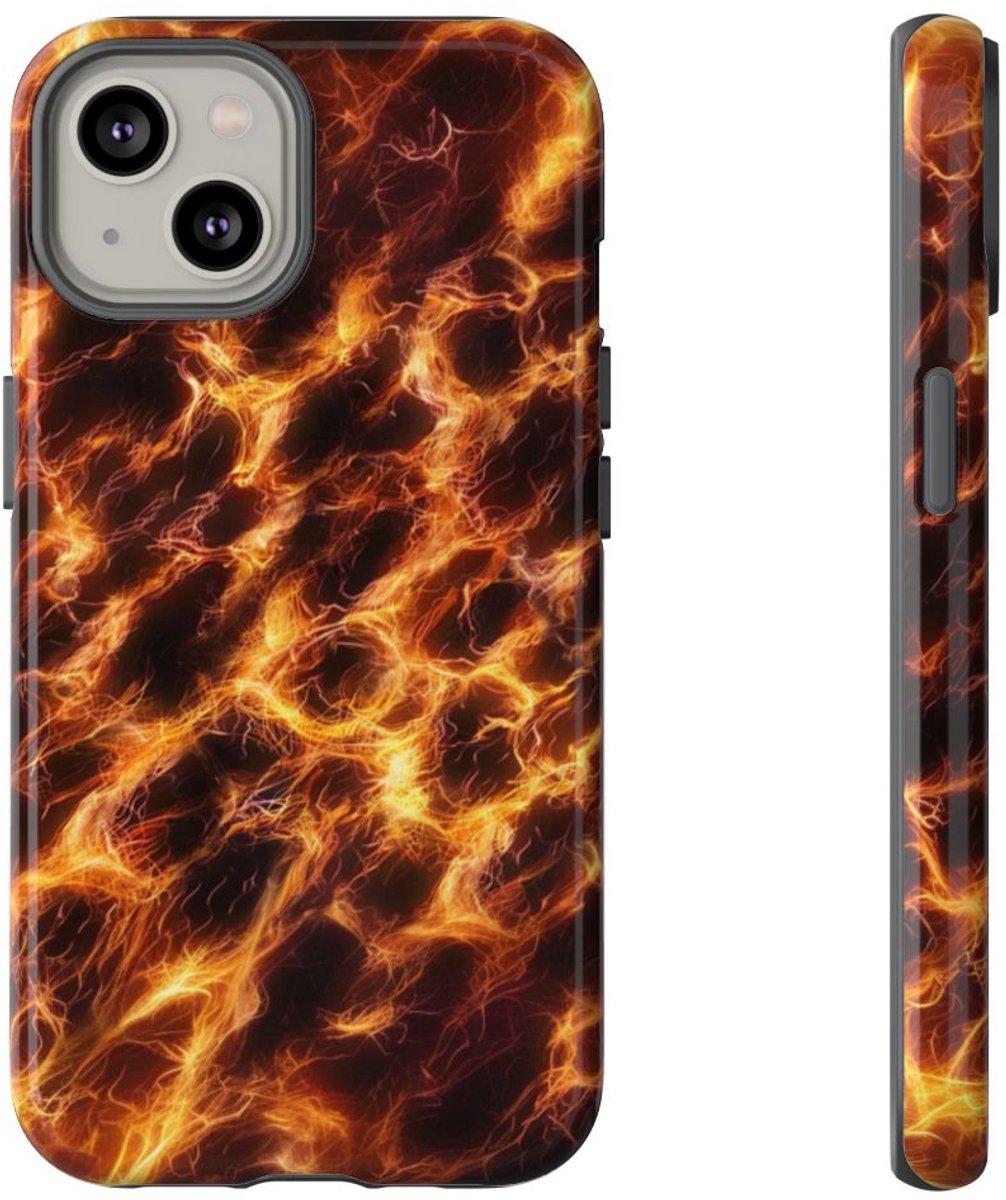 Gloeiende Vezelstructuur met Vurige Lijnen – Telefoonhoesje Geschikt voor iPhone 14