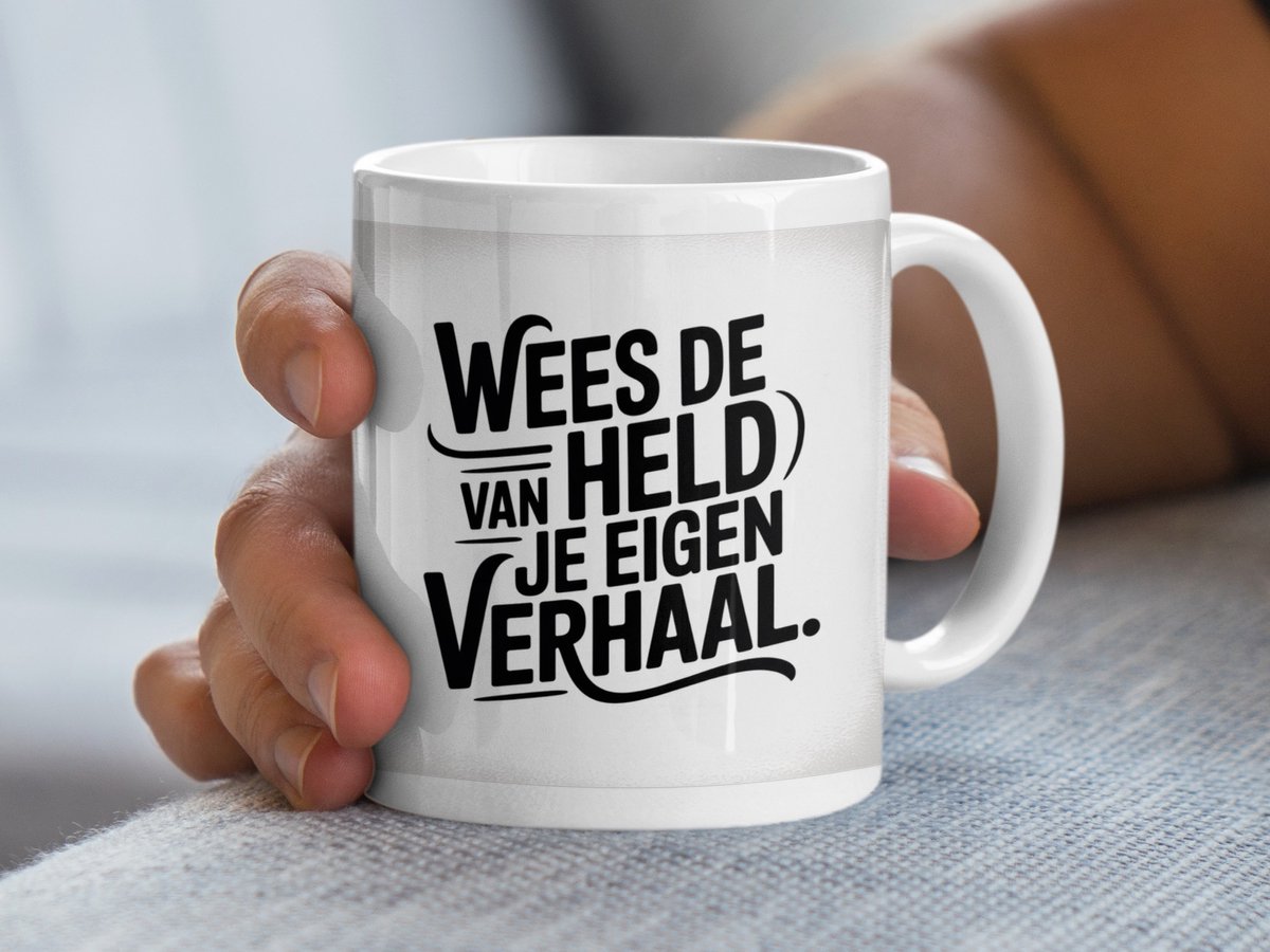 Wees de Held Mok, Inspirational Quote Mok, Motivational Mok, Dutch Quote Mok, Cadeau Idee