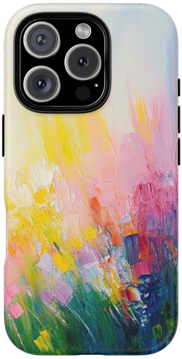 Abstracte Kleurrijke Verfstreken – Telefoonhoesje Geschikt voor iPhone 16 Pro