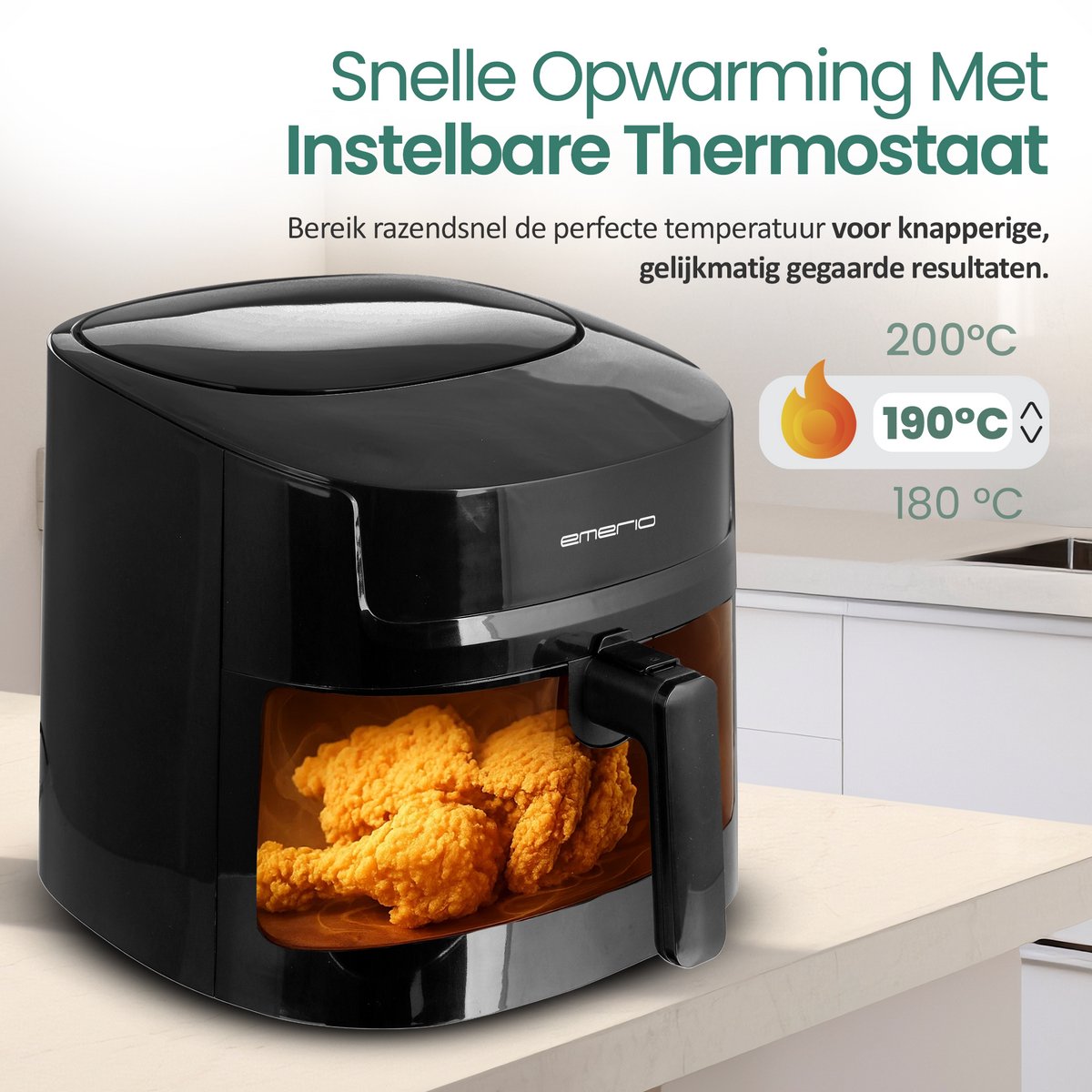 Emerio Airfryer XL 1800W met Dubbele Lade 7,2 Liter - afbeelding 3