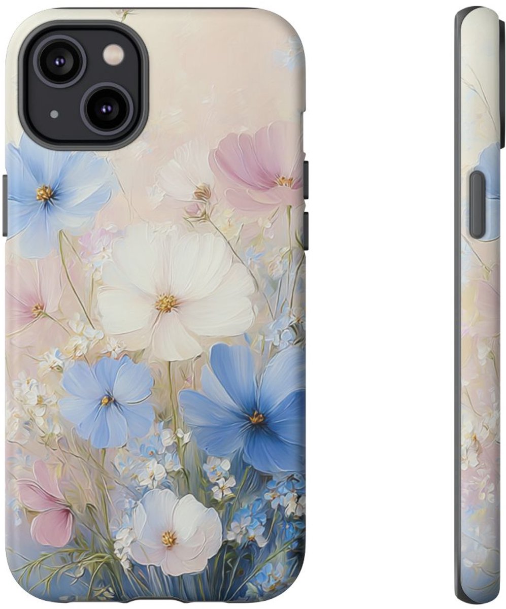 Zacht Pastel Bloemenboeket – Telefoonhoesje Geschikt voor iPhone 14 Plus