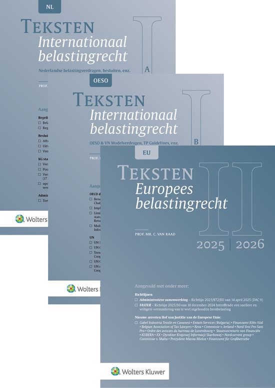Teksten Internationaal & Europees belastingrecht 2025/2026 - cover