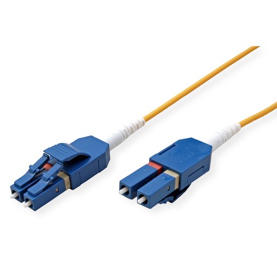Câble fibre optique ROLINE duplex 9/125µm OS2, LC/LC, UNIBOOT, jaune, 20 m