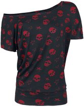 T-shirt Full Volume noir-rouge avec imprimé tête de mort - Dames - L