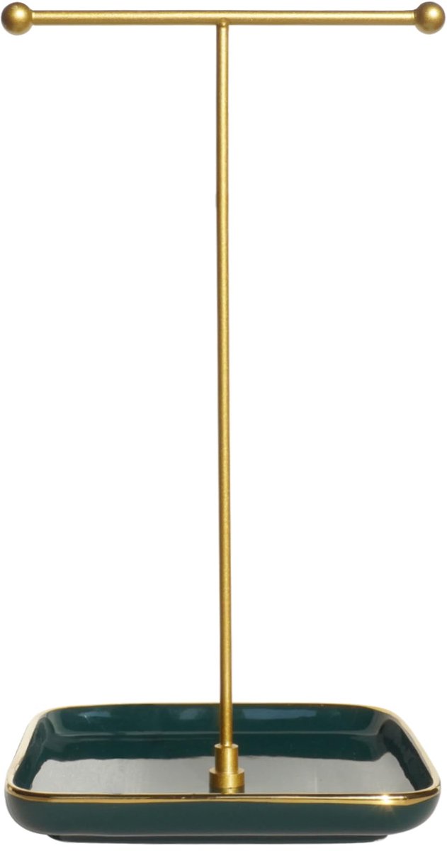 HQSHNY Sieradenstandaard - Keramische basis 31 cm hoog, sieradenorganizer, esthetische sieradenhanger voor kettingen, armbanden, ringen, kettingdisplay - Elegant groen