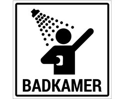 Badkamer sticker - 15 x 15 cm