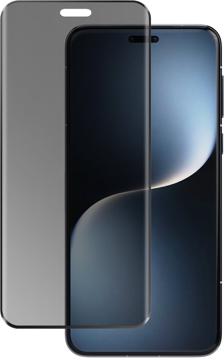 Avizar Gehard glas Geschikt voor Honor Magic 7 Pro Anti-Spy 9H hardheid ongecoat, Zwart