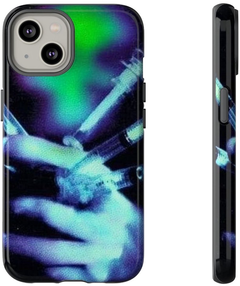 Gloeiende Hand met Spuiten – Telefoonhoesje Geschikt voor iPhone 14