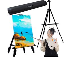 Maaleo Schildersezel - zwart - metaal - inklapbaar/verstelbare hoogte - schilderen