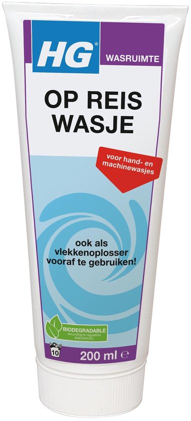 HG - Wasruimte - Op-Reis-Wasje - Voor Hand & Machine Wasjes - 200 ml - 1 stuk