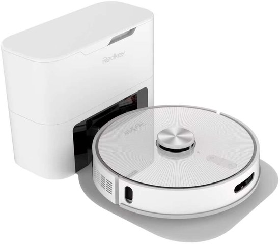 Redkey R10 Robotstofzuiger - Robotstofzuiger met Dweilfunctie - Robotstofzuiger met Laadstation - Robot Stofzuiger - Dweilrobot - Wit