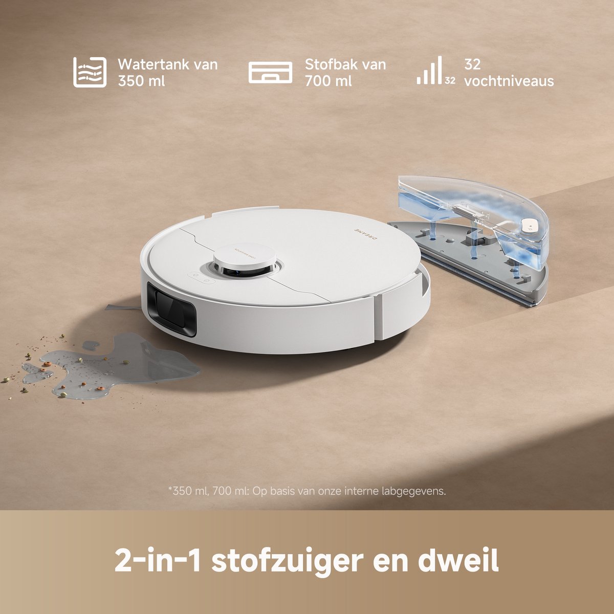 Dreame D20 - Slimme Robotstofzuiger met Dweilfunctie - 13.000 Pa zuigkracht en 285 min accuduur - App-besturing en haarontwarringstechnologie — afbeelding 5