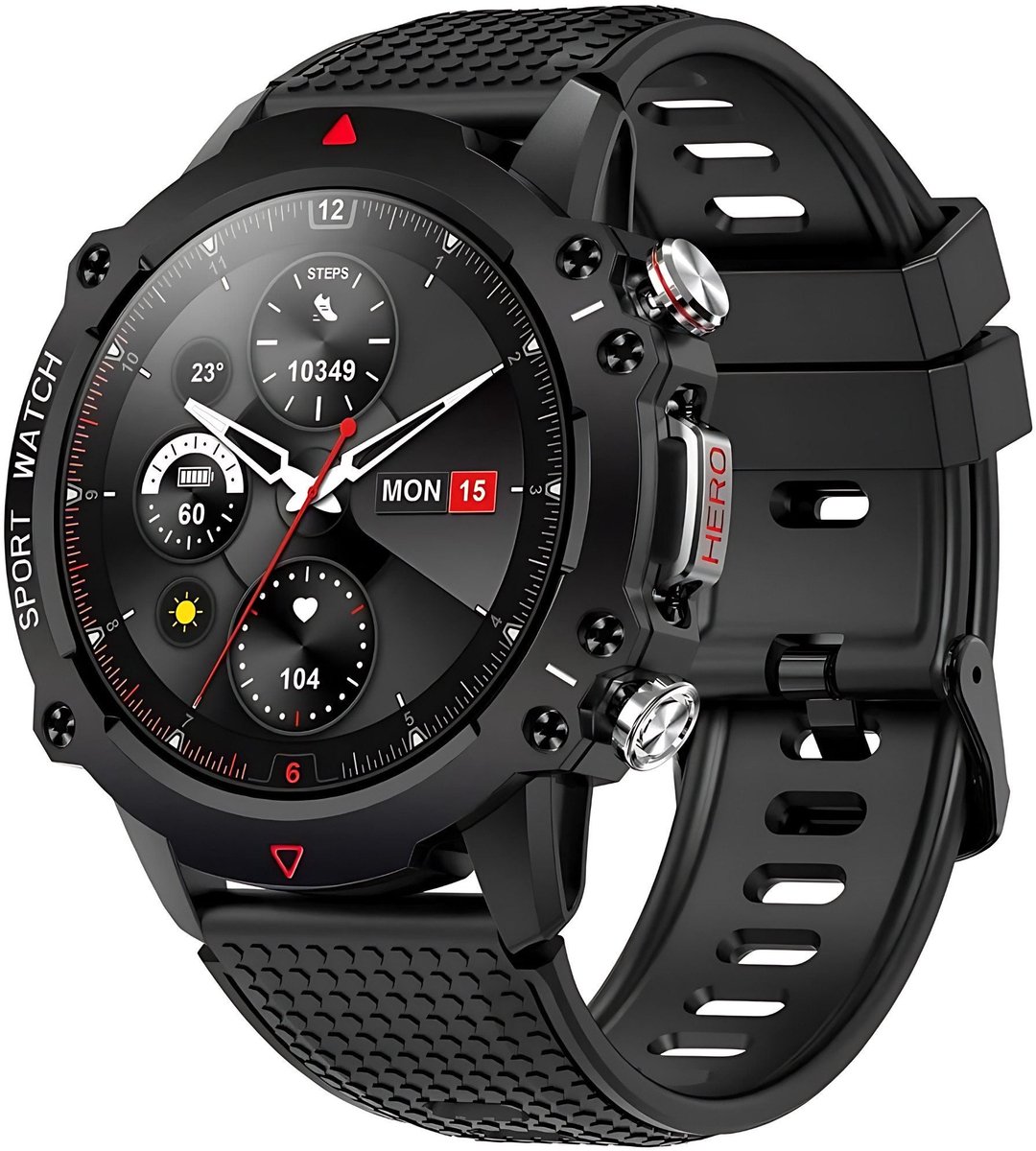 Manike KR10 Smartwatch – 1,39 IPS Display - Hartslag - & Bloeddrukmeting - SpO₂ - Slaapmonitoring - Multisport - IP67 Waterdicht - 7 Dagen Batterij - Meldingen, Android & iOS Compatibel