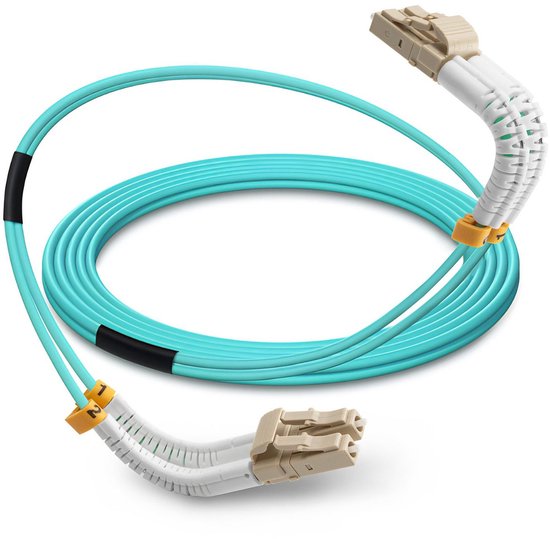 Lanview LVO2314705-FLEX InfiniBand en Glasvezelkabel 0,5 m LC LC/LC Aqua-kleur