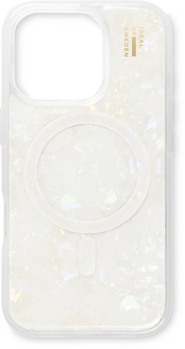 iDeal of Sweden Pearlised Case met magnetische ring geschikt voor iPhone 16 Pro White