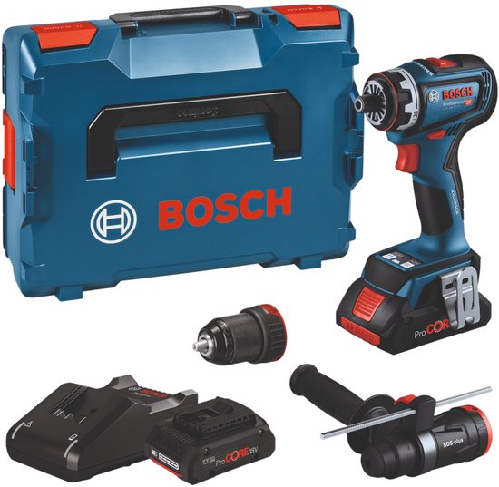 Bosch Professional GSR 18V-90 FC Accu Schroefboormachine FlexiClick 18V 4.0Ah + 2x Hulpstukken in L-Boxx - 06019K6205