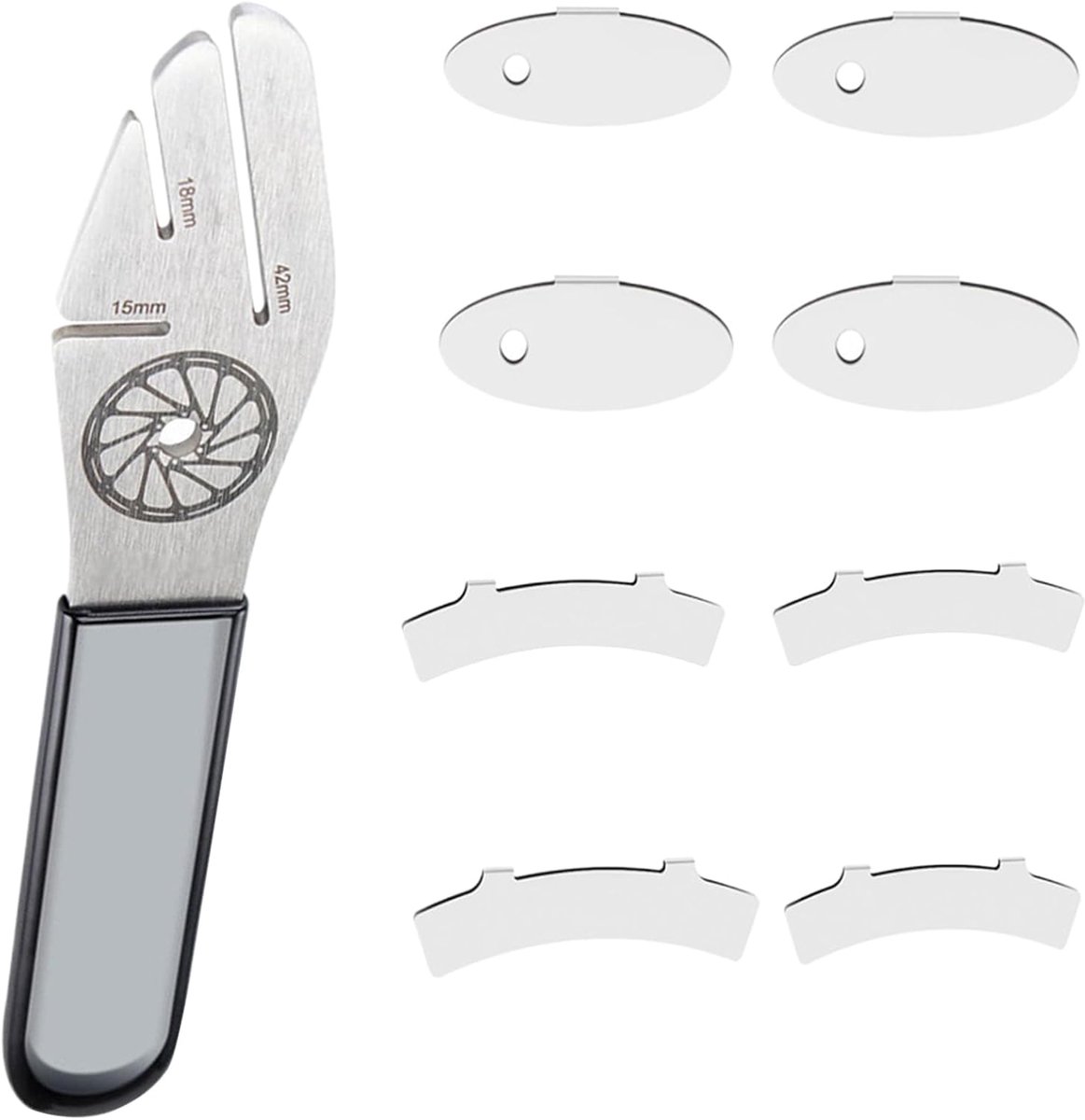 ZVD Disc Brake Alignment Tool, 9 Piece Bike Rotor Regulator Kit Replacement Pads, Repair Equipment for Precise Disc Adjustment on Road Bikes and Scooters