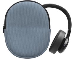 kwmobile headset case geschikt voor JBL Tune 600 / 500BT / 510BT / 450 hoes - 22,5 x 17 cm - Koptelefoon cover met rits - Neopreen en ribfluweel - In vintage blauw