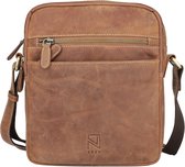 Sac bandoulière NUBA en cuir Hunter - Sac bandoulière 100 % Cuir - Nature 3335 - Sac moyen en cuir de buffle - Marron Cognac