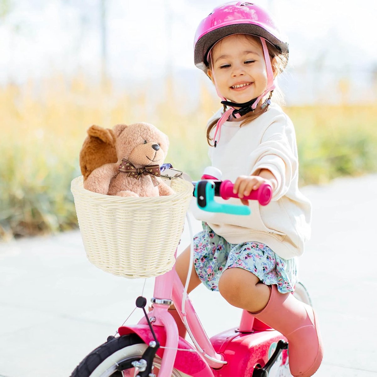 RFWR® Fietszitje voor meisjes, fietsaccessoires voor kinderen, poppenhouder voor standaard poppen en pluche dieren
