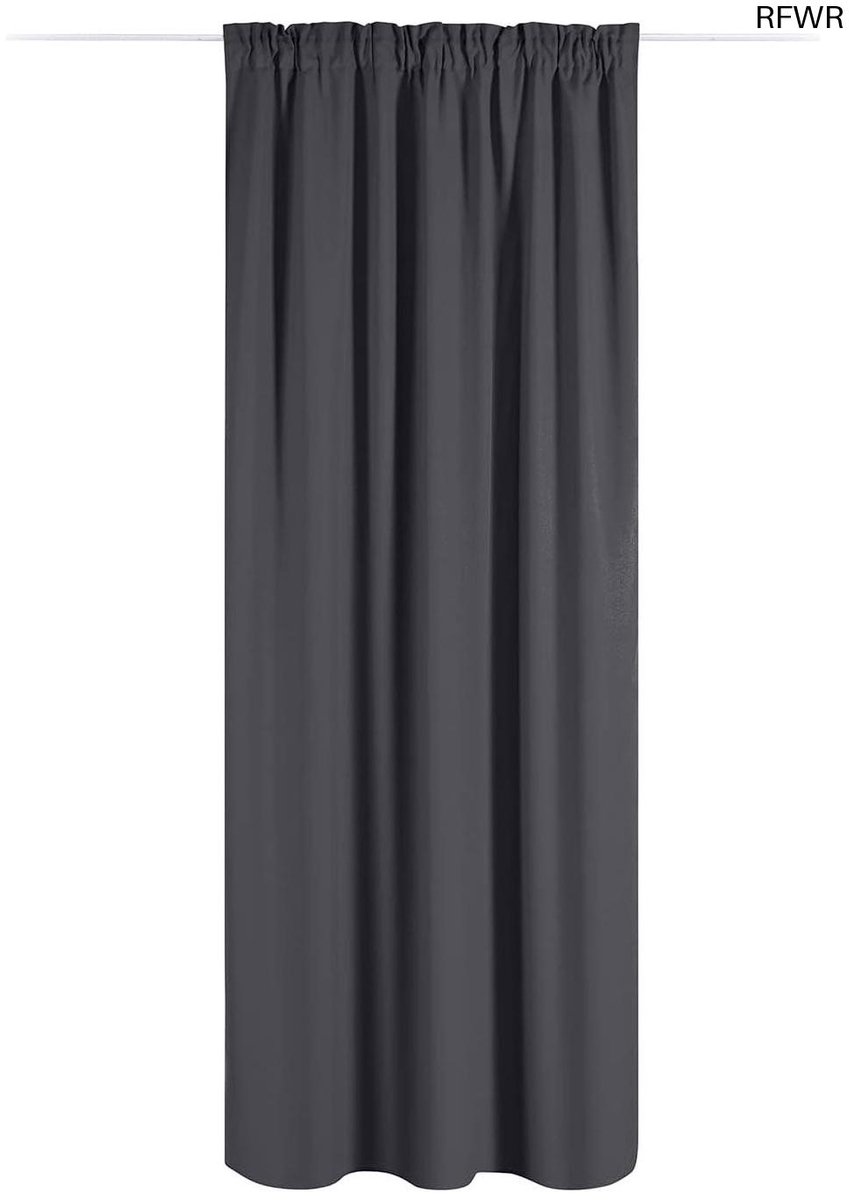 RFWR® Kant-en-klaar blikdicht gordijn 140 x 250 cm - Wasmachinebestendig gordijn met plooiband voor gordijnenrail