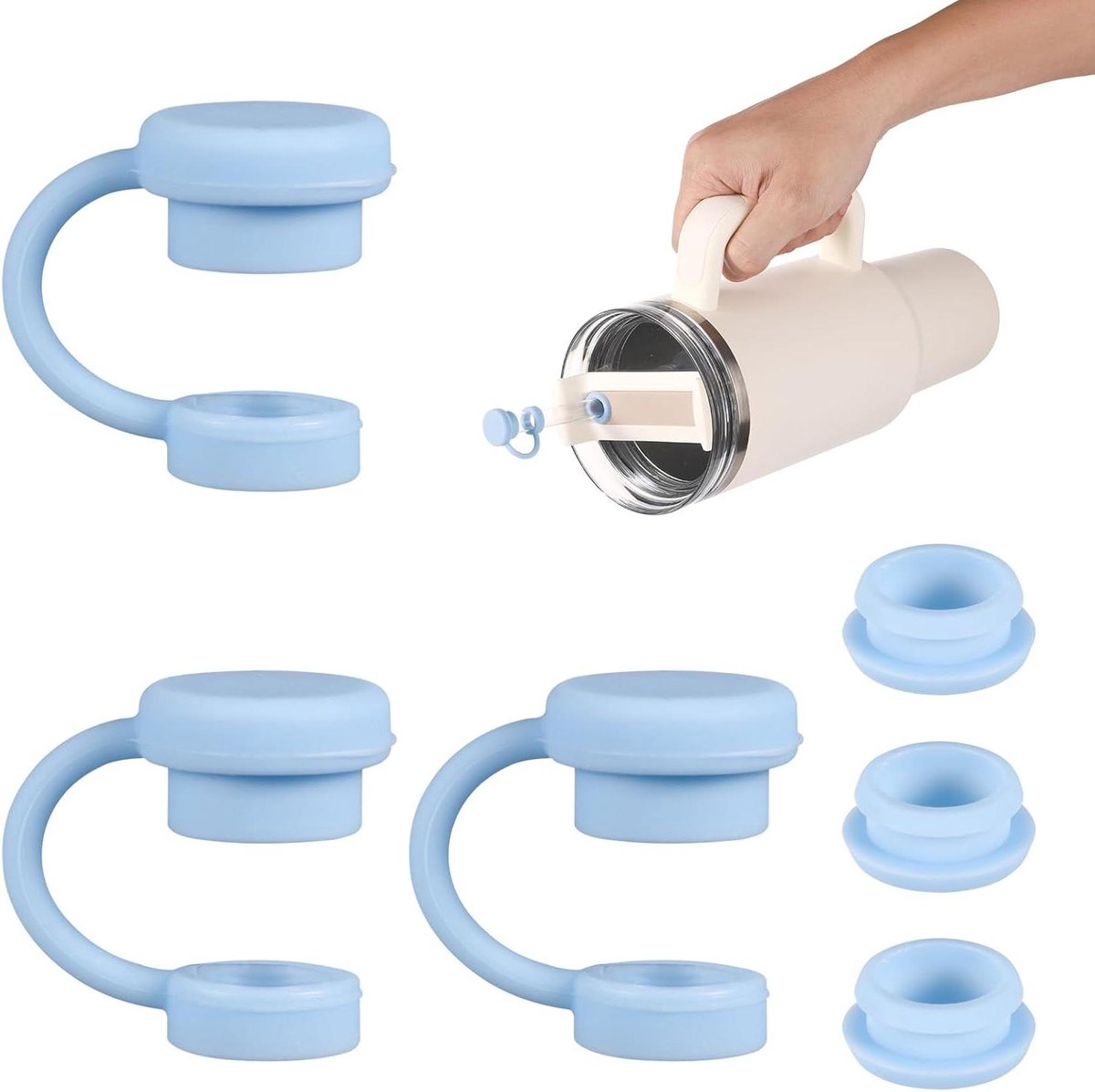 Allecto Plus - 3-delige morsstopper met 3-delige rieten hoes voor