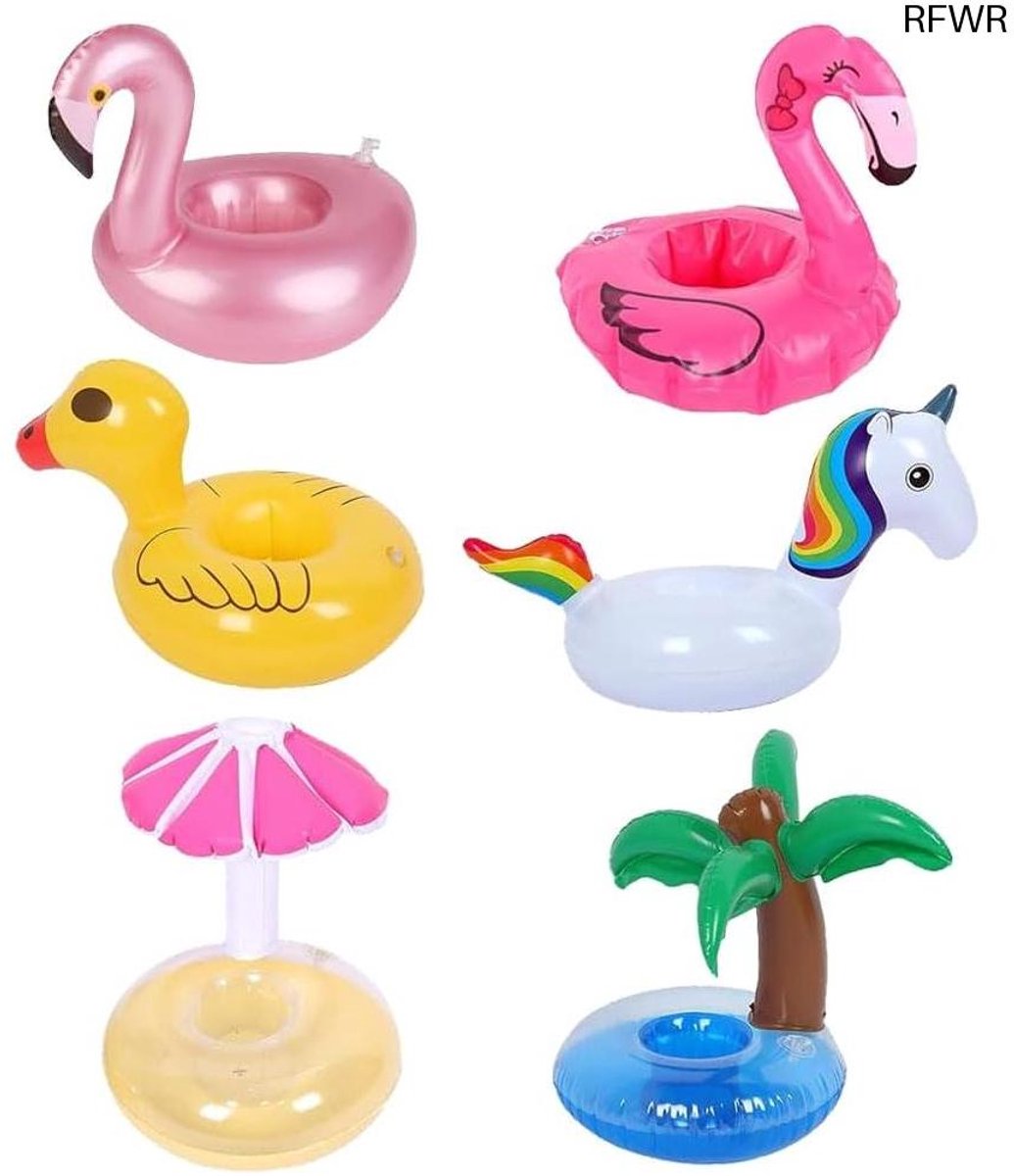 RFWR® Opblaasbare Drankhouders voor Zwembad - Set van 6 Drijvende Bekerhouders voor Perfecte Zomerfeestjes