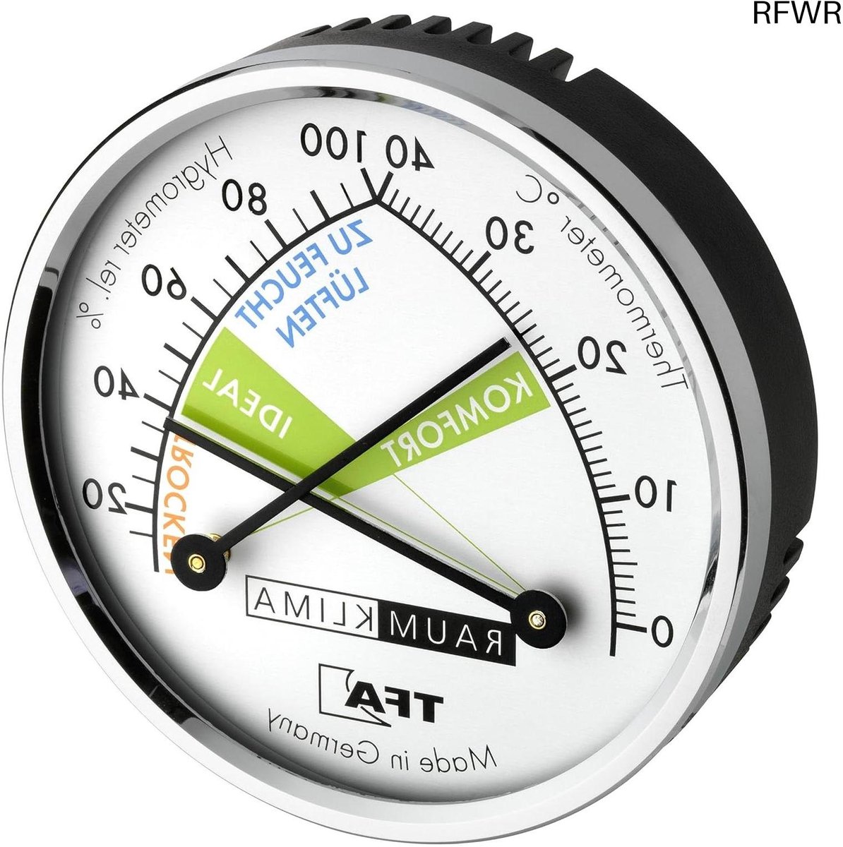 RFWR® Analoge thermo-hygrometer voor binnen - Controleer temperatuur en luchtvochtigheid voor een gezond klimaat