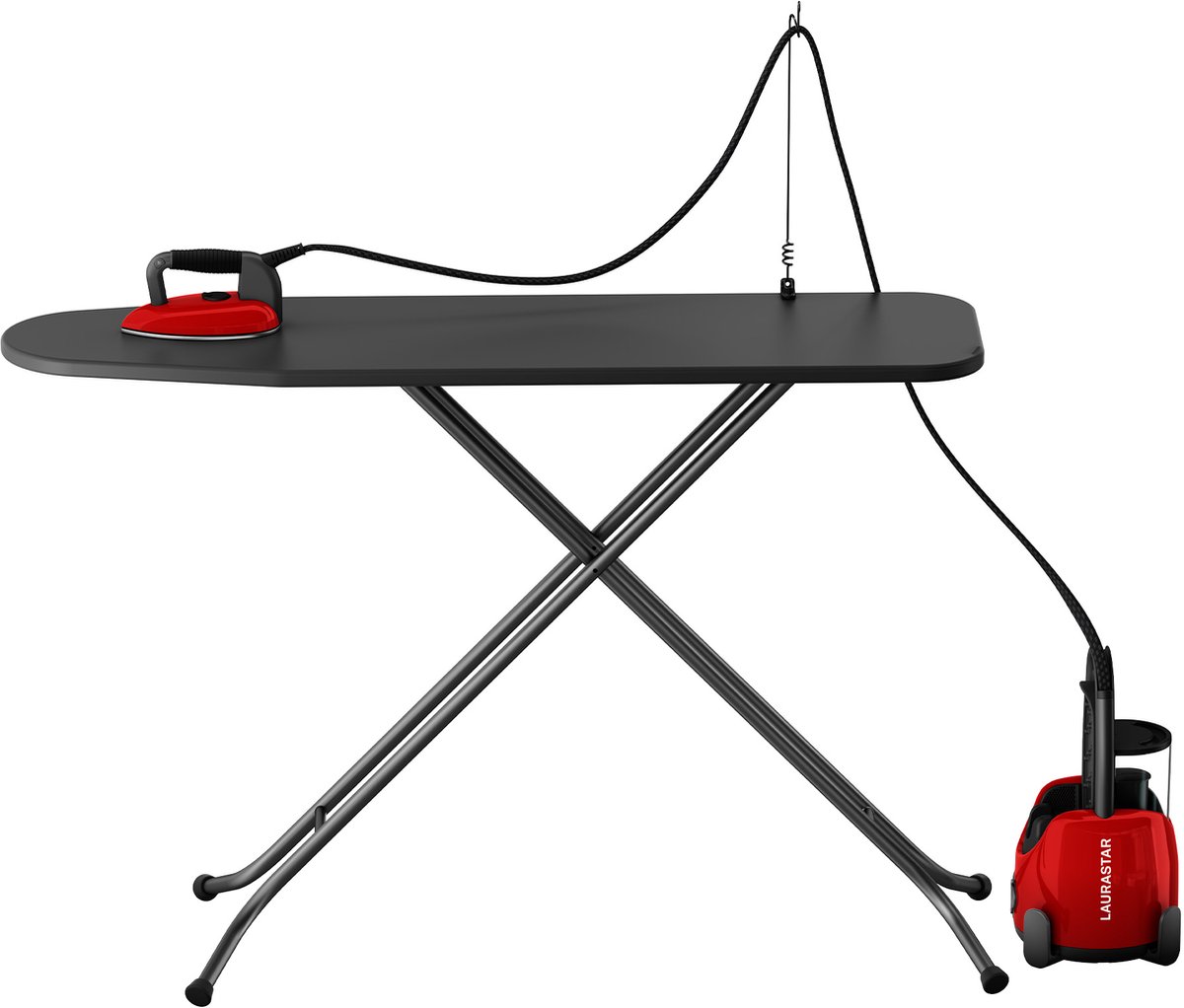 Laurastar Lift Original Red, Stoomstrijkijzer, 3-in-1 Strijkstation, dat je kleding ontvouwt, Strijkt en reinigt, Hygiënische DMS-stoom — afbeelding 2