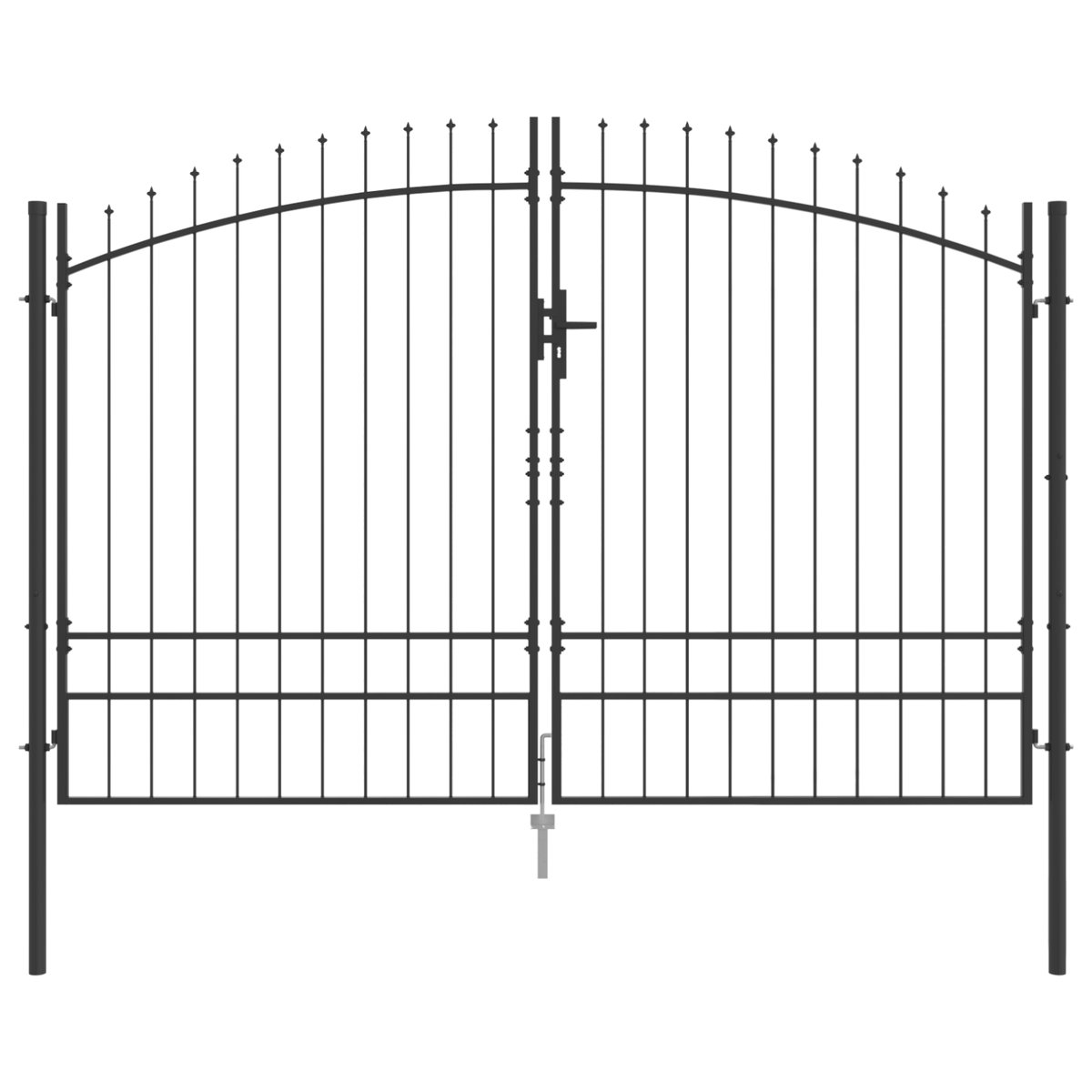 vidaXL - Tuinpoort - met - slot - Grijs - 200 - x - 300 - cm - Staal