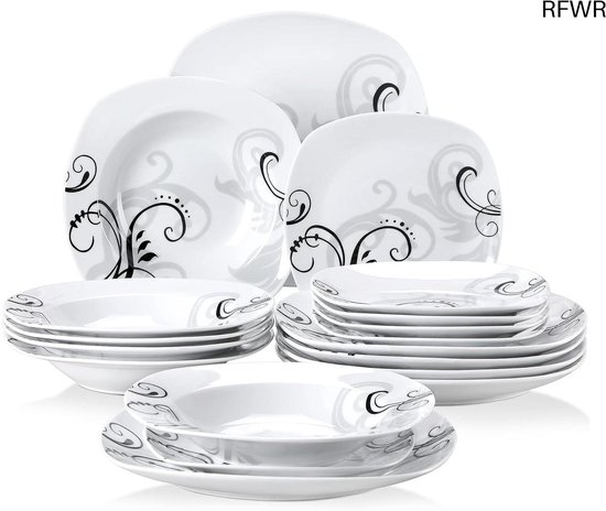 QUID Denver porseleinen servies, 18 delen, voor 6 personen