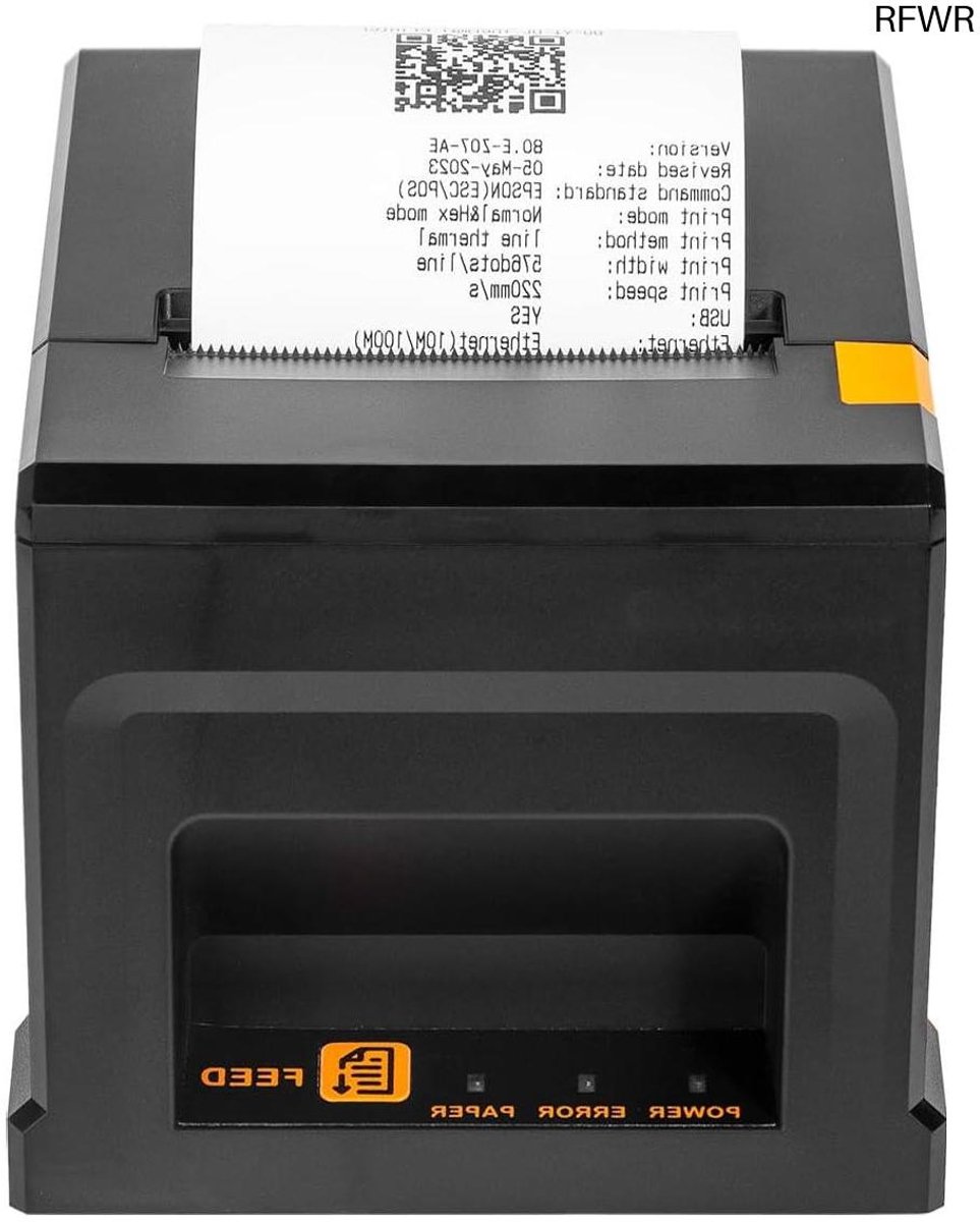 RFWR® Thermische bonprinter 80 mm USB - Snelle afdruk met automatische snijder voor Windows/Mac/Linux