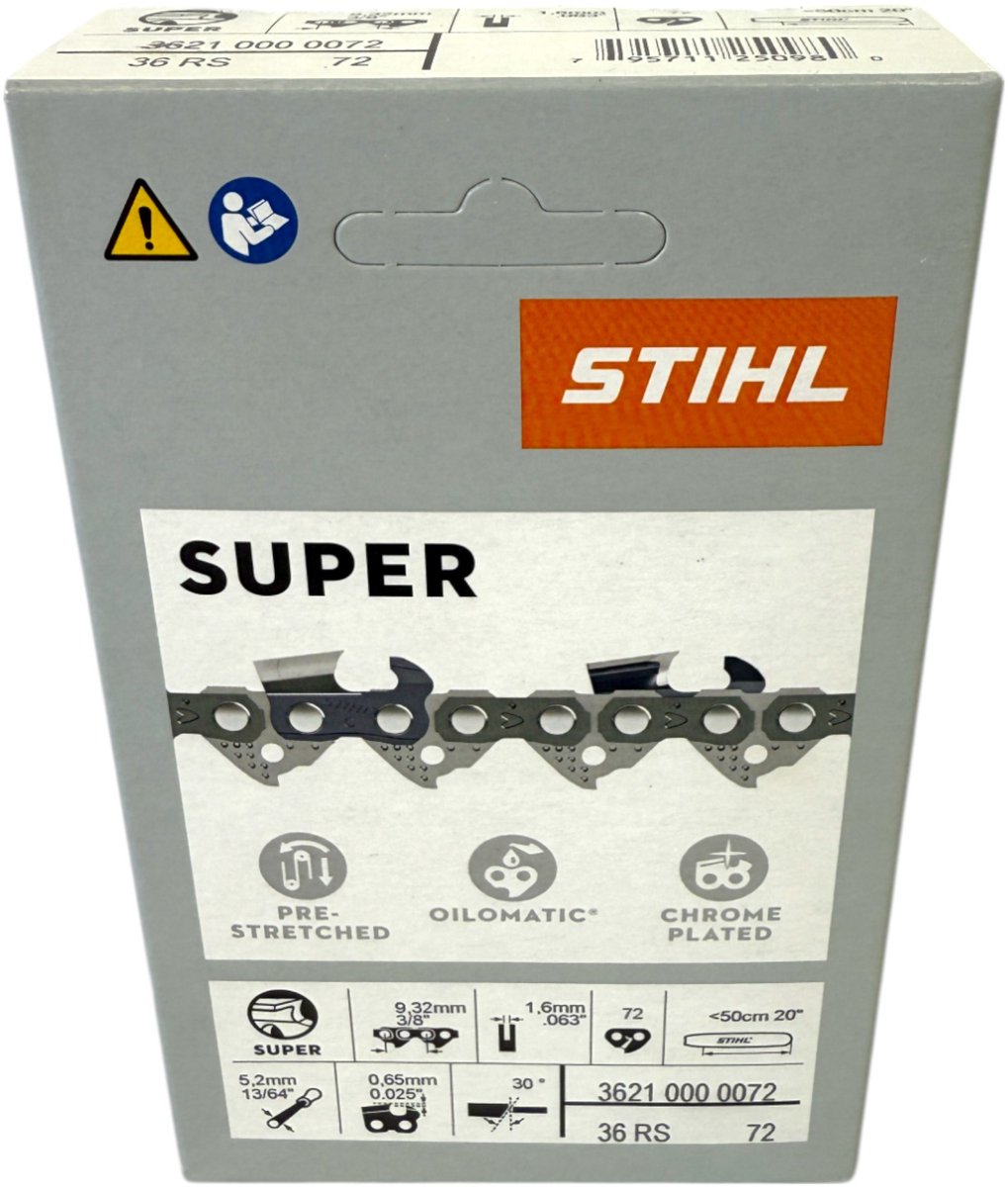 Stihl 3/8" Rapid Super 3 (RS3) zaagketting 50 cm 3/8" 1,6 mm 72 TG ( 36260000072 )