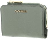COCCINELLE Cuir étui pour carte de crédit Metallic Soft Credit Card Holder Greenery vert