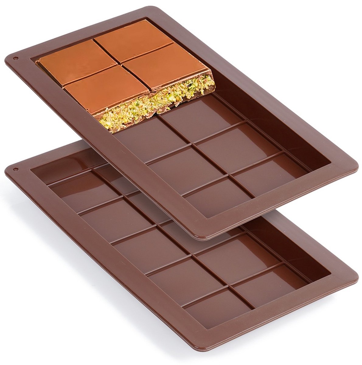 Chocoladevorm Dubai Silicone 25x13,5 cm 2 stuks - Chocoladereep - Chocolade mal