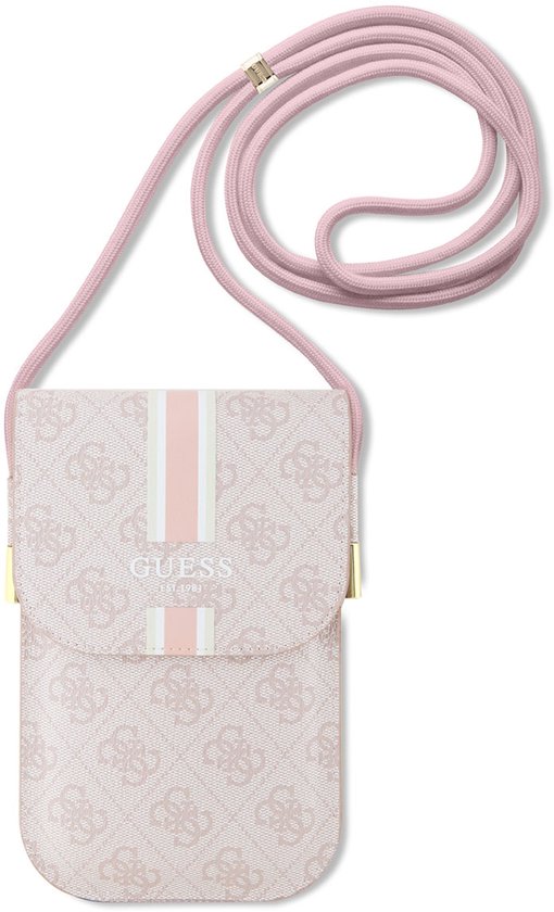 Sac à rayures imprimé Guess 4G (écran jusqu'à 7 pouces) - Rose