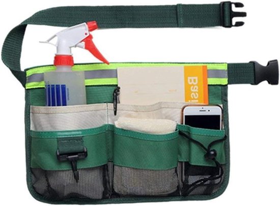 AIRAJ Gereedschapstas Met Reflecterende Strepen 40,6 Cm - 15 Zakken, Waterdicht, Verstelbare Schouderriem, Grote Capaciteit