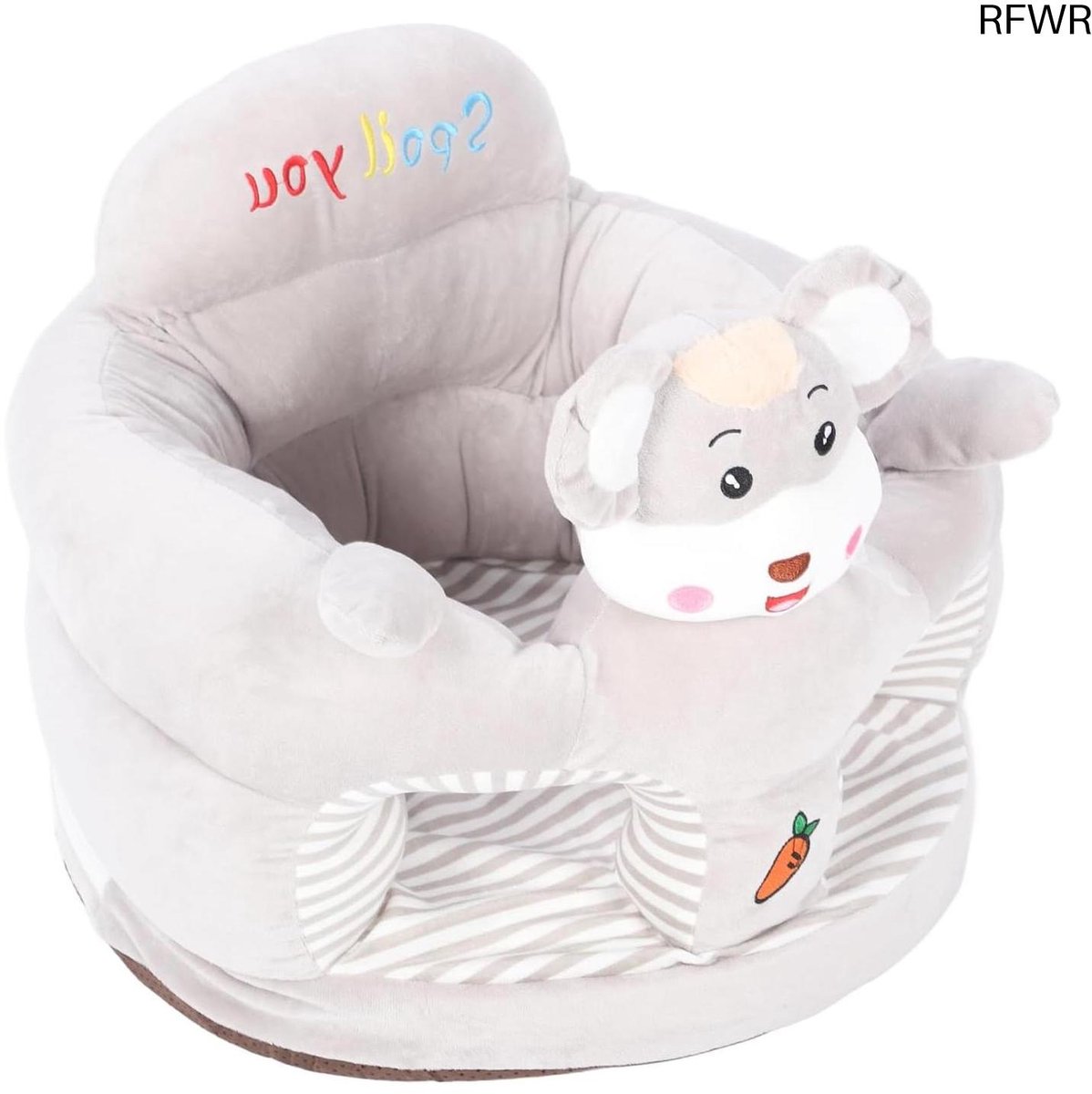 RFWR® Peuter Fauteuil en Zitbank voor Baby's – Zacht Pluche Zitstoel met Achterhoofdbeschermer - Multifunctionele Kinderstoel