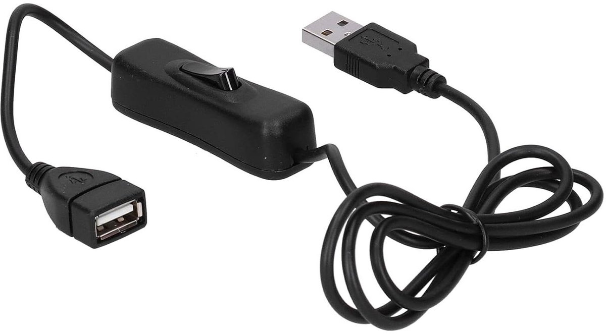 USB-schakelaar-verlengkabel - kabelmanagement - stroomregelaar - zwart - LED-verlichting - thuisgebruik - ventilatorsturing - elegant model