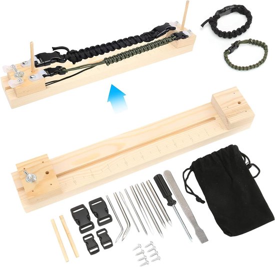 DIY Paracord Jig Kit Houten Frame voor Paraplu Touw Armband Weven Outdoor Survival Breigereedschap