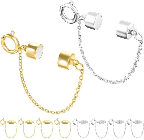 10 St Magnetische Armband Sluitingen en Sluitingen, Gouden en Zilveren