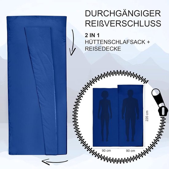 RFWR® Lichtsgewicht 2-in-1 Lakenzak en ReisLakens voor 2 Personen - XL Comfortabel en Duurzaam van RFWR — afbeelding 4